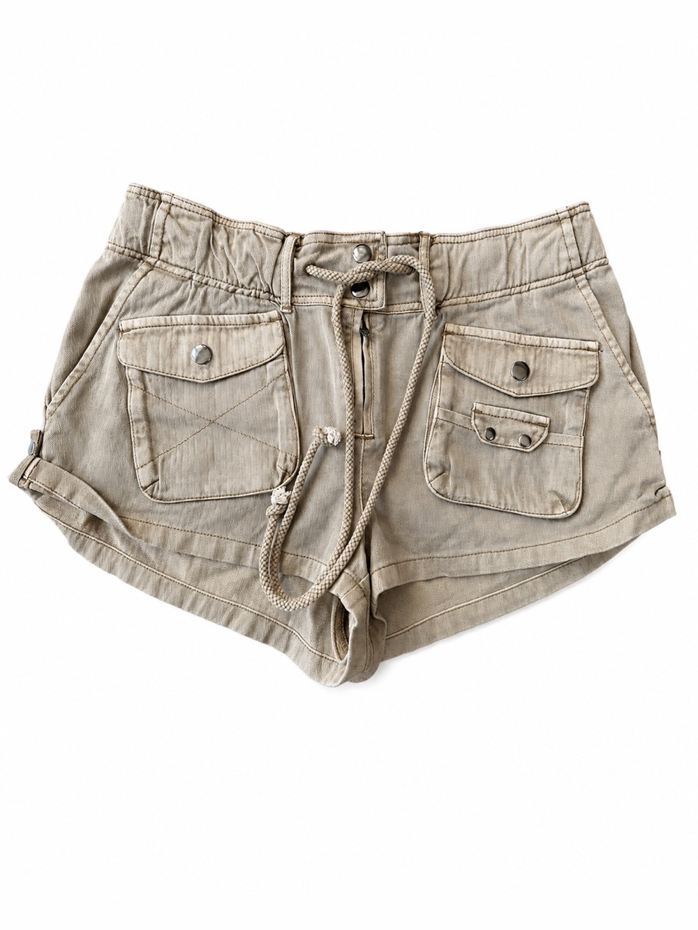 Free People Waimea Slouchy Shorts XS Tan Utility Cargo NWOT